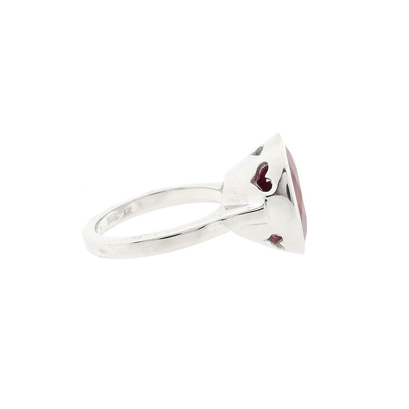 Image 5 of Silver ring with synthetic ruby.