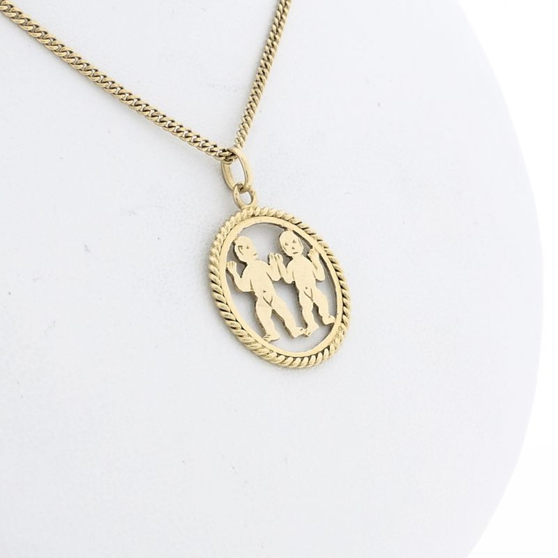 Image 5 of Gold pendant of the Gemini zodiac sign | Fabiola