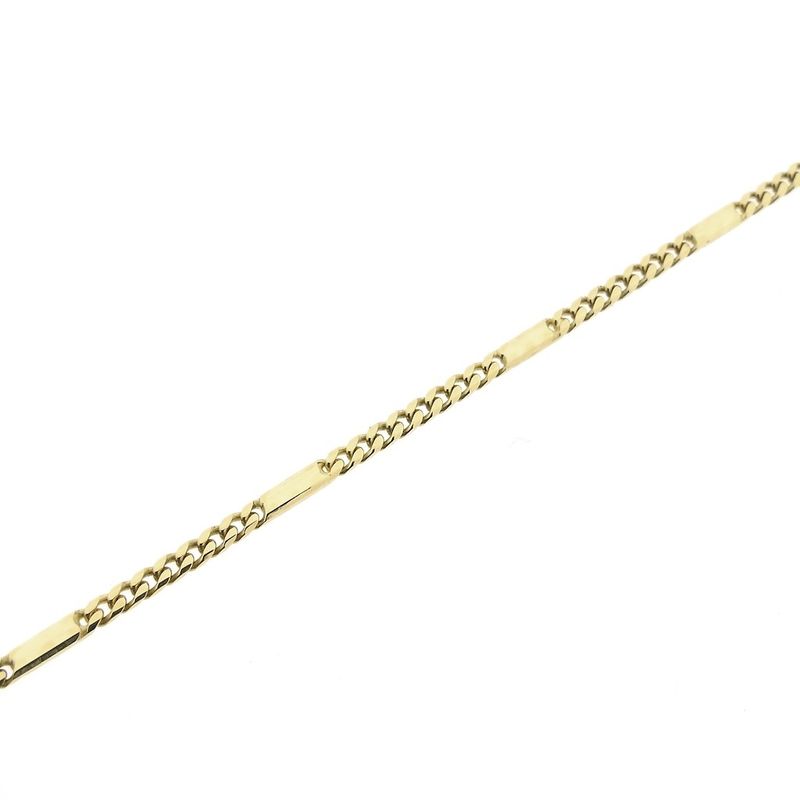 Image 8 of Gold closed Figaro link bracelet | 19 cm