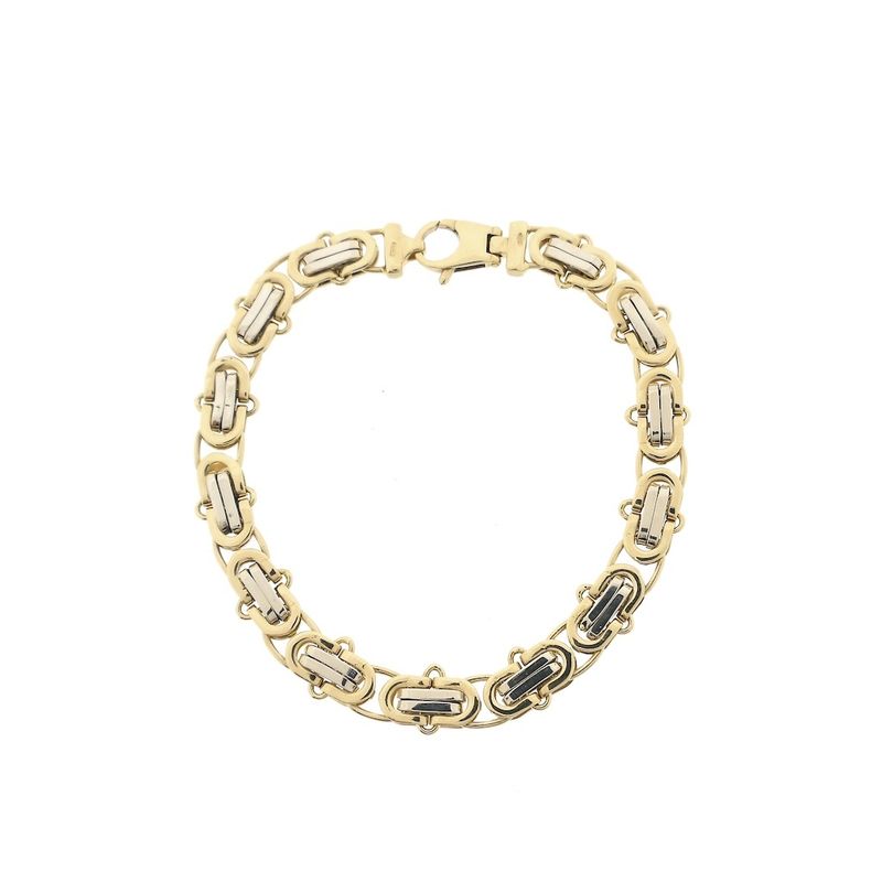 Image 3 of Two-tone gold fantasy link bracelet | 21 cm
