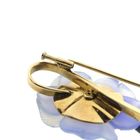 Image 6 of Tricolor gold brooch with colored glass, jade and diamond; 0.14 ct.