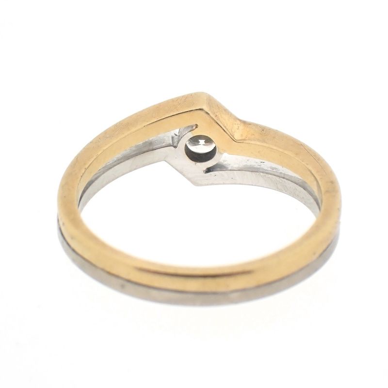 Image 6 of Two-tone gold solitaire ring with 0.17 ct diamond.