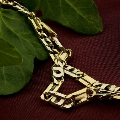 Two-tone gold Figaro link bracelet Image 2 of Two-tone gold Figaro link bracelet