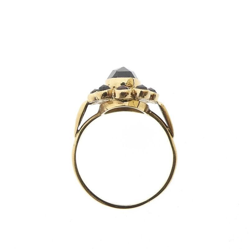 Image 6 of Gold entourage ring with garnet stones | Vintage