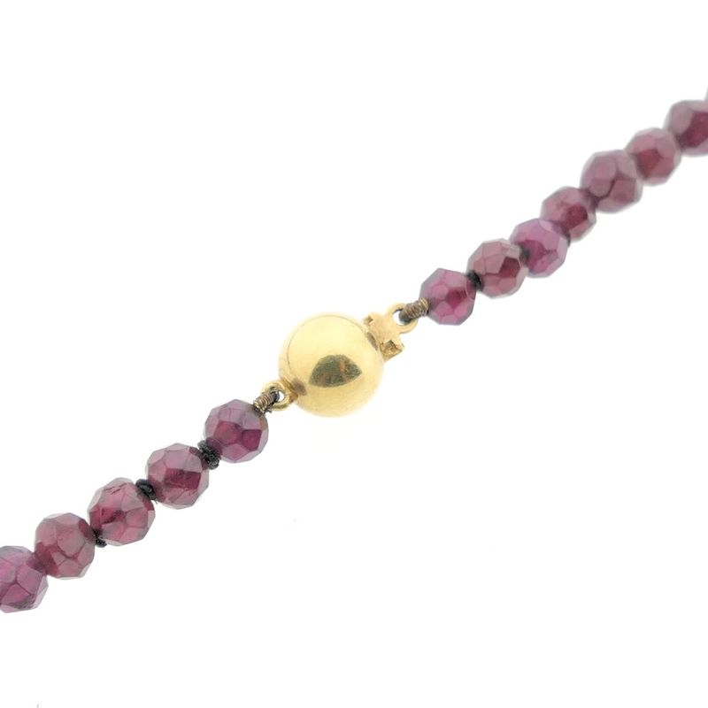 Image 5 of Antique garnet bead necklace with gold decorative clasp
