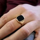 Image 9 of Gold signet ring with onyx.