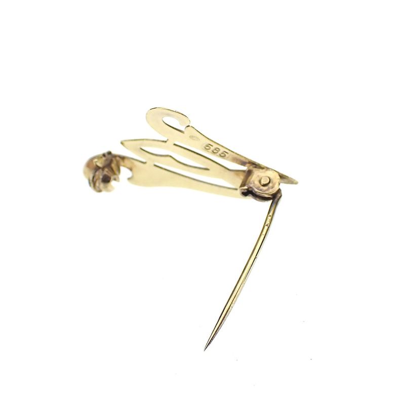 Image 4 of Gold letter brooch; letter M-W | Vintage
