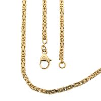 Golden Square Byzantine Link Necklace