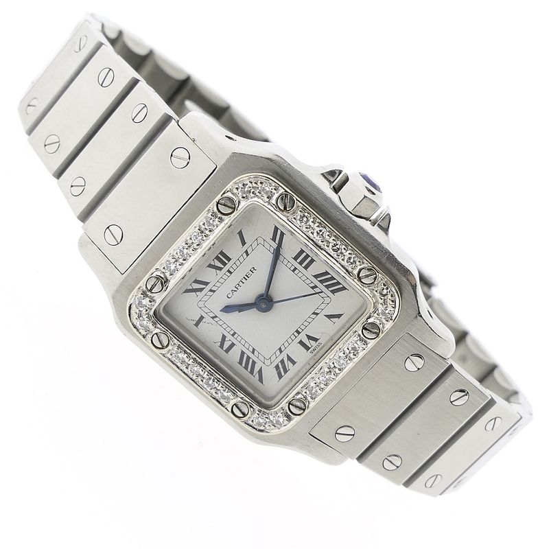 Image 5 of Cartier Santos Galbee; Automatic ladies watch with diamonds