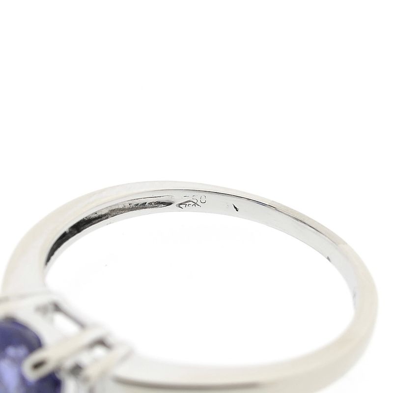 Image 6 of 18-karat white gold ring with iolite and diamond | 0.10 ct.