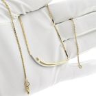 Image 11 of Two-tone gold cobra link necklace with a fixed pendant and diamond