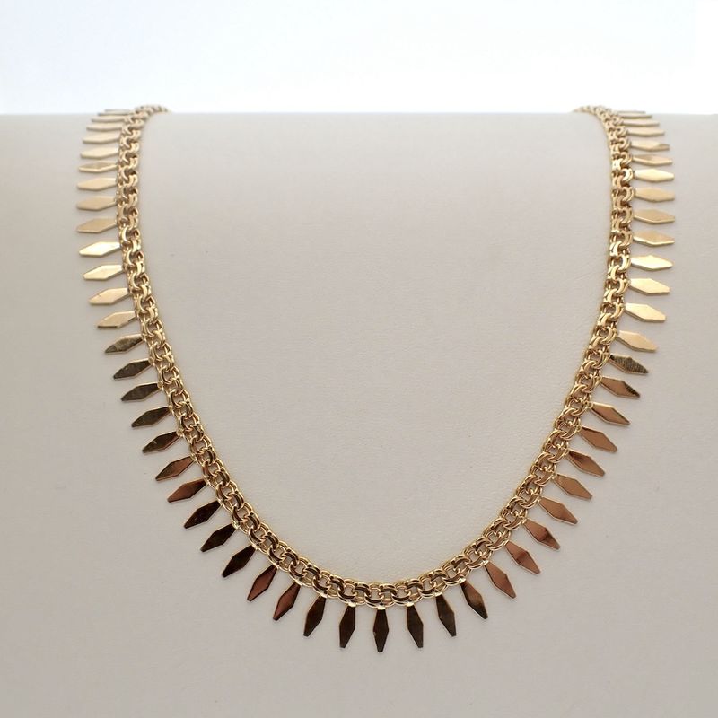 Image 1 of Gold women's necklace; Vintage | 45 cm