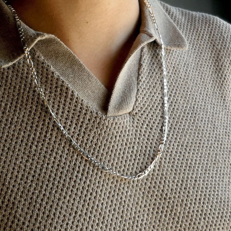 Image 9 of Silver Figaro link chain | 70.5 cm