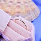 Image 2 of Gold solitaire ring with diamond | 0.04 ct.