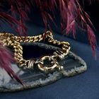 Image 7 of Two-tone gold gourmet link bracelet; 20 cm | Robust