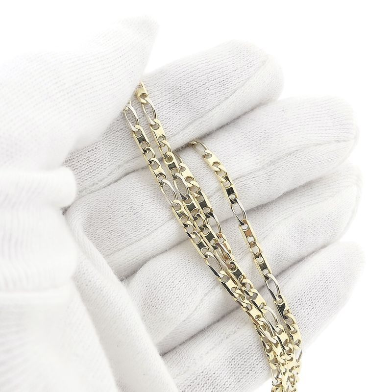 Image 5 of Two-tone gold Figaro link chain
