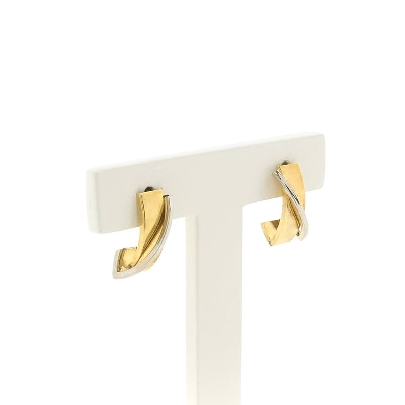 Image 3 of Two-tone gold stud earrings