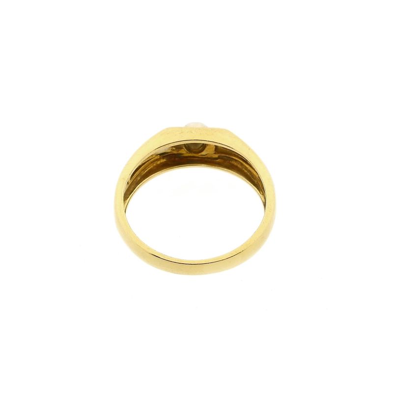 Afbeelding 6 van Bicolor gouden ring met diamant; 0,17 ct. 