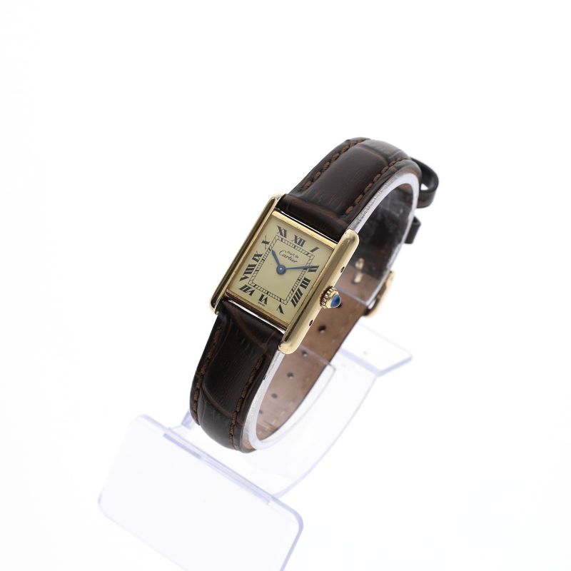 Image 2 of Cartier Tank Vermeil 5057001; Vintage ladies watch
