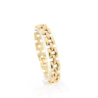 Bicolor gold Bismarck link bracelet