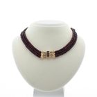 Image 1 of Glass bead necklace with gold clasp; Antique/vintage