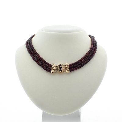 Glass bead necklace with gold clasp; Antique/vintage Image 1 of Glass bead necklace with gold clasp; Antique/vintage