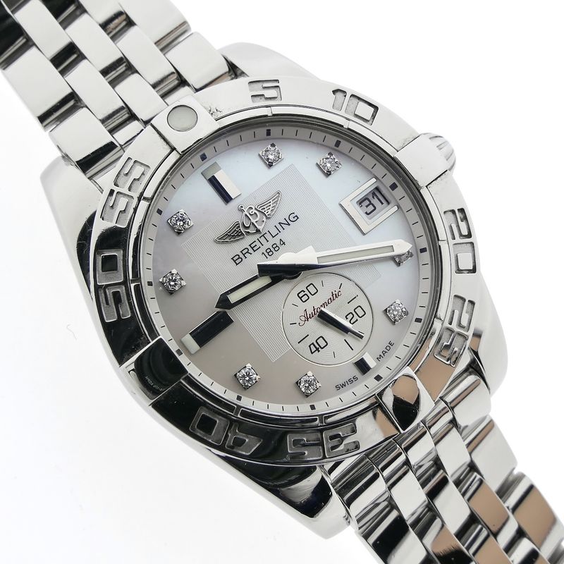 Image 8 of Breitling Galactic 36 A37330; Automatic watch with diamonds and mother-of-pearl dial