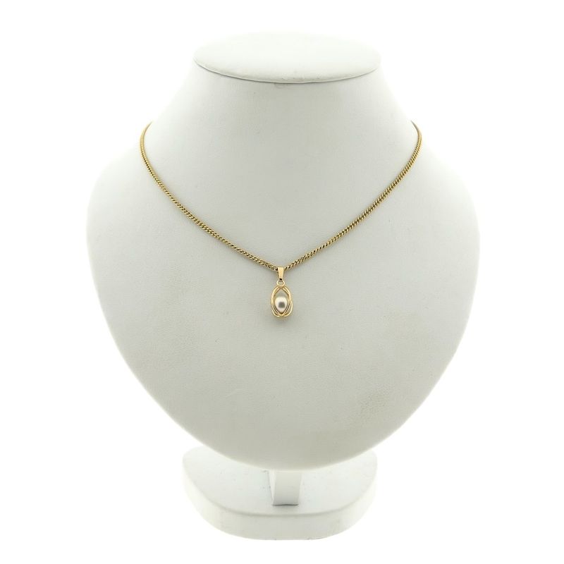 Image 5 of Gold abstract pendant with pearl