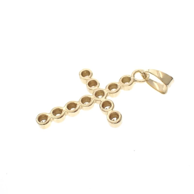 Image 3 of Gold pendant of the cross with zirconia