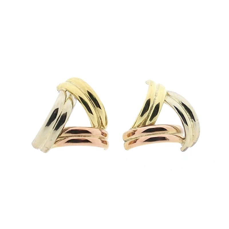 Image 4 of Tricolor gold stud earrings