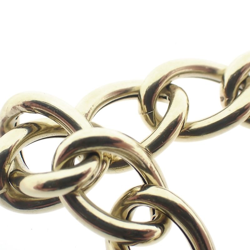 Image 4 of Gold wide gourmet link bracelet.