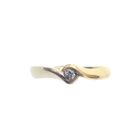 Image 3 of Two-tone gold solitaire ring with diamond; 0.05 ct.