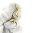 Image 6 of 8-karat bicolor dolphin earrings