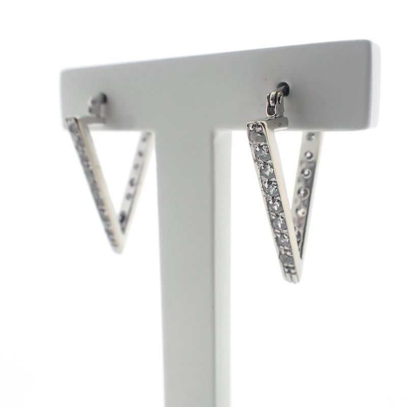 Image 4 of White gold earrings with zirconia