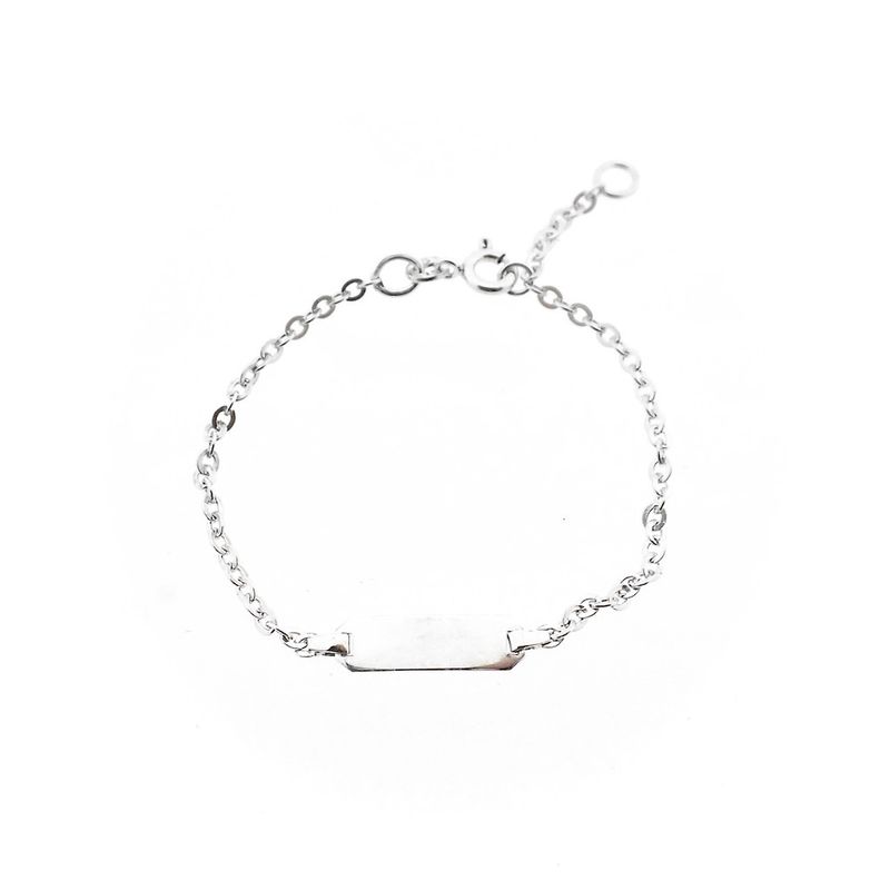 Image 1 of Silver link bracelet with engraving plate