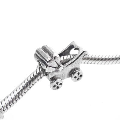 Image 2 of Pandora charm; Silver; Stroller