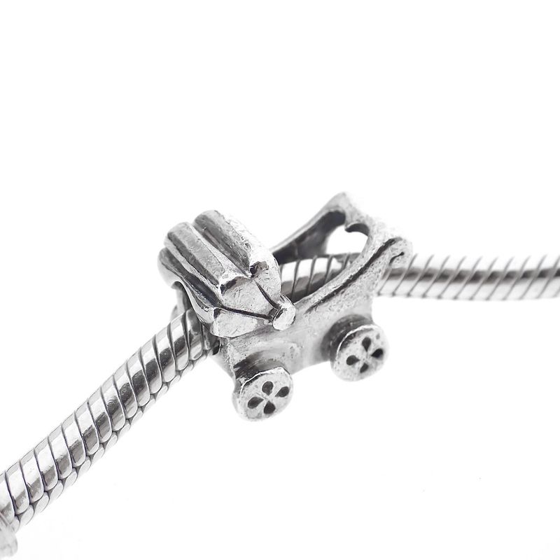 Image 2 of Pandora charm; Silver; Stroller