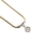 Image 8 of Gold snake link chain with diamond pendant; 0.17 ct. | 39 cm