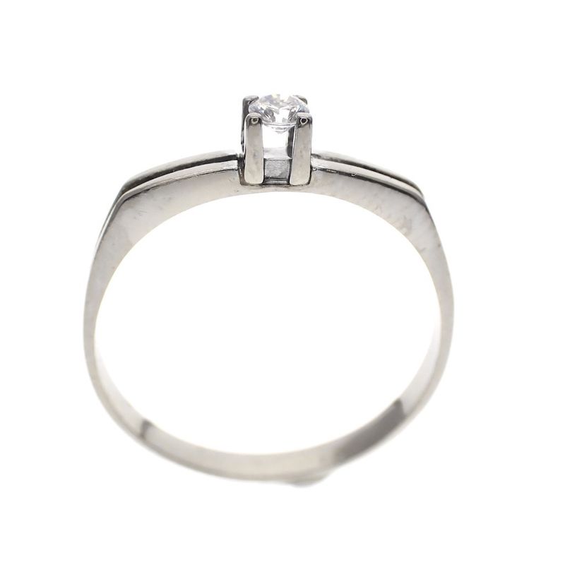 Image 4 of White gold solitaire ring with zirconia