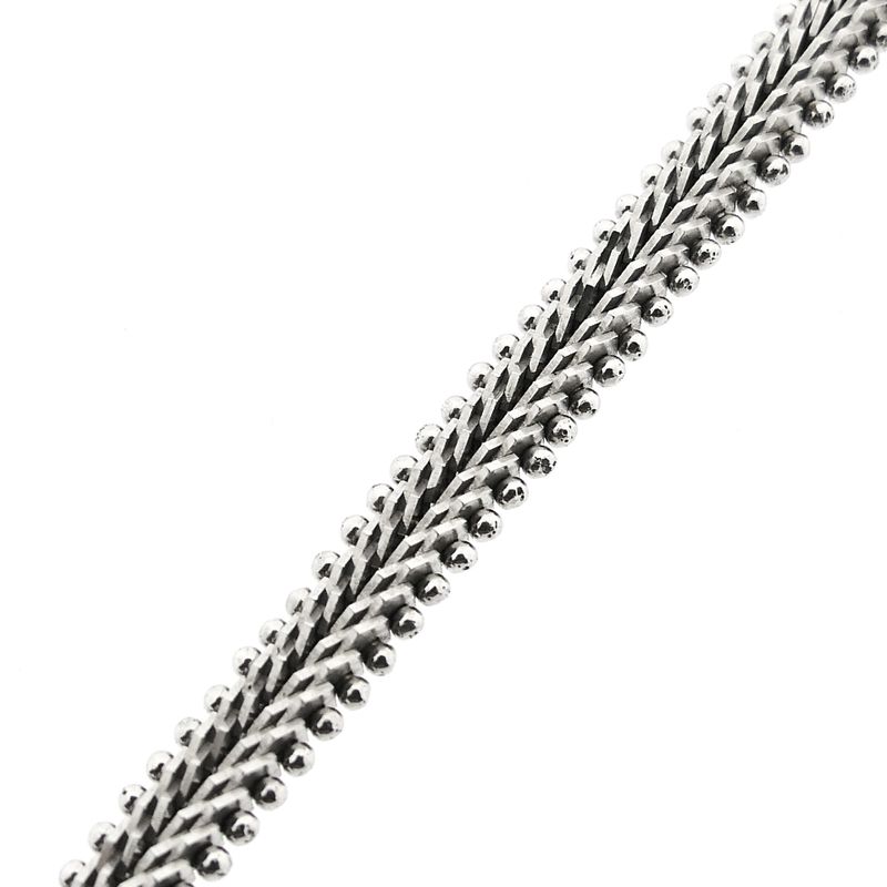 Afbeelding 10 van Witgouden visgraat schakelcollier met smaragd en diamanten; 0,77 ct.