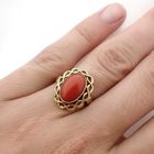 Image 3 of Gold ring with red coral | Vintage