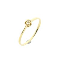 Gold solitaire ring with diamond; 0.005 ct.