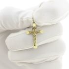 Image 11 of Gold pendant of a cross with corpus; INRI