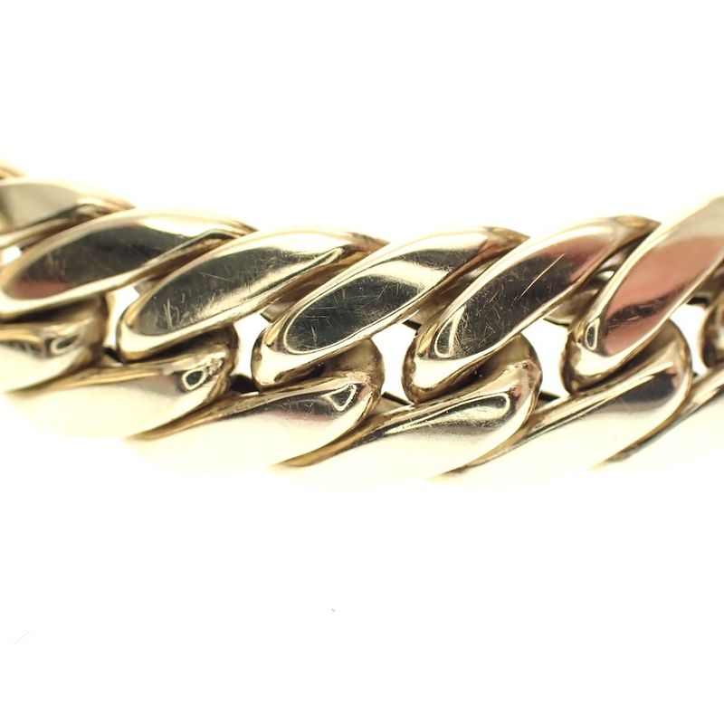 Image 5 of Gold flat gourmet link bracelet | 18.5 cm