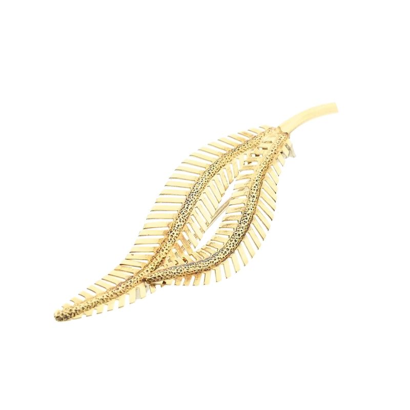 Image 7 of Vintage gold feather brooch