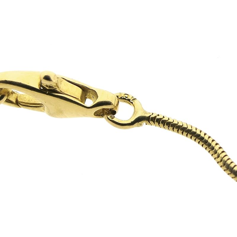 Image 6 of Two-tone gold necklace with fixed pendant and diamond; 0.10 ct.