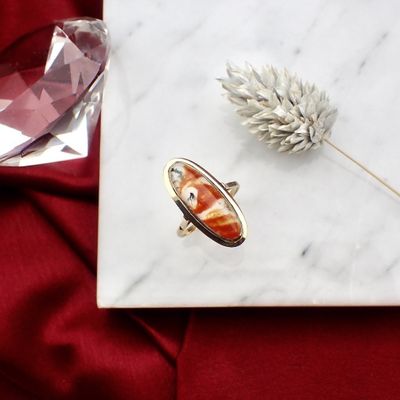 Gold ring with moss agate | Vintage Image 2 of Gold ring with moss agate | Vintage