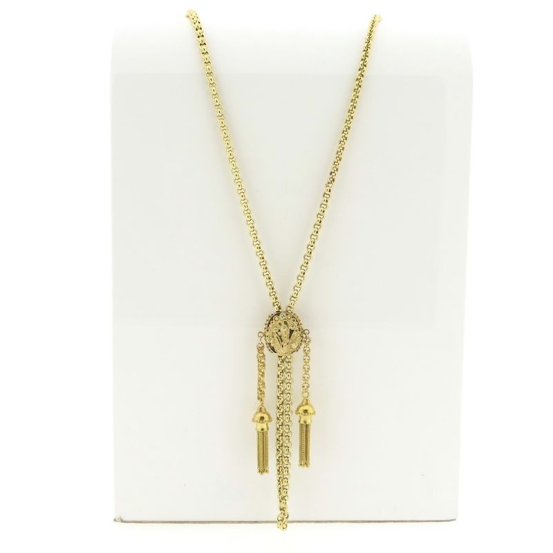 Image 1 of Antique gold sliding chain with tassels