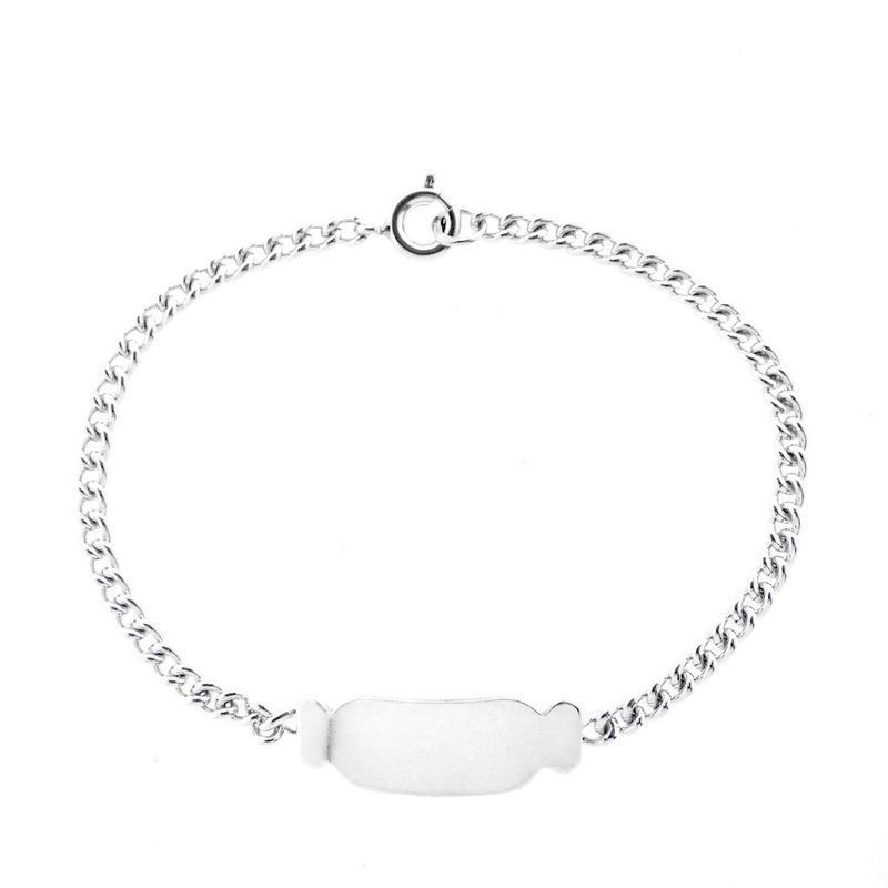 Image 2 of Silver gourmet link bracelet with engraving plate