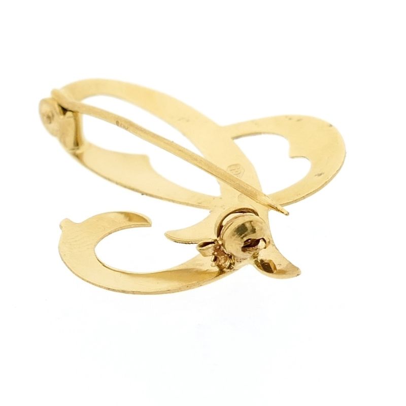 Image 6 of Gold letter brooch; letter C